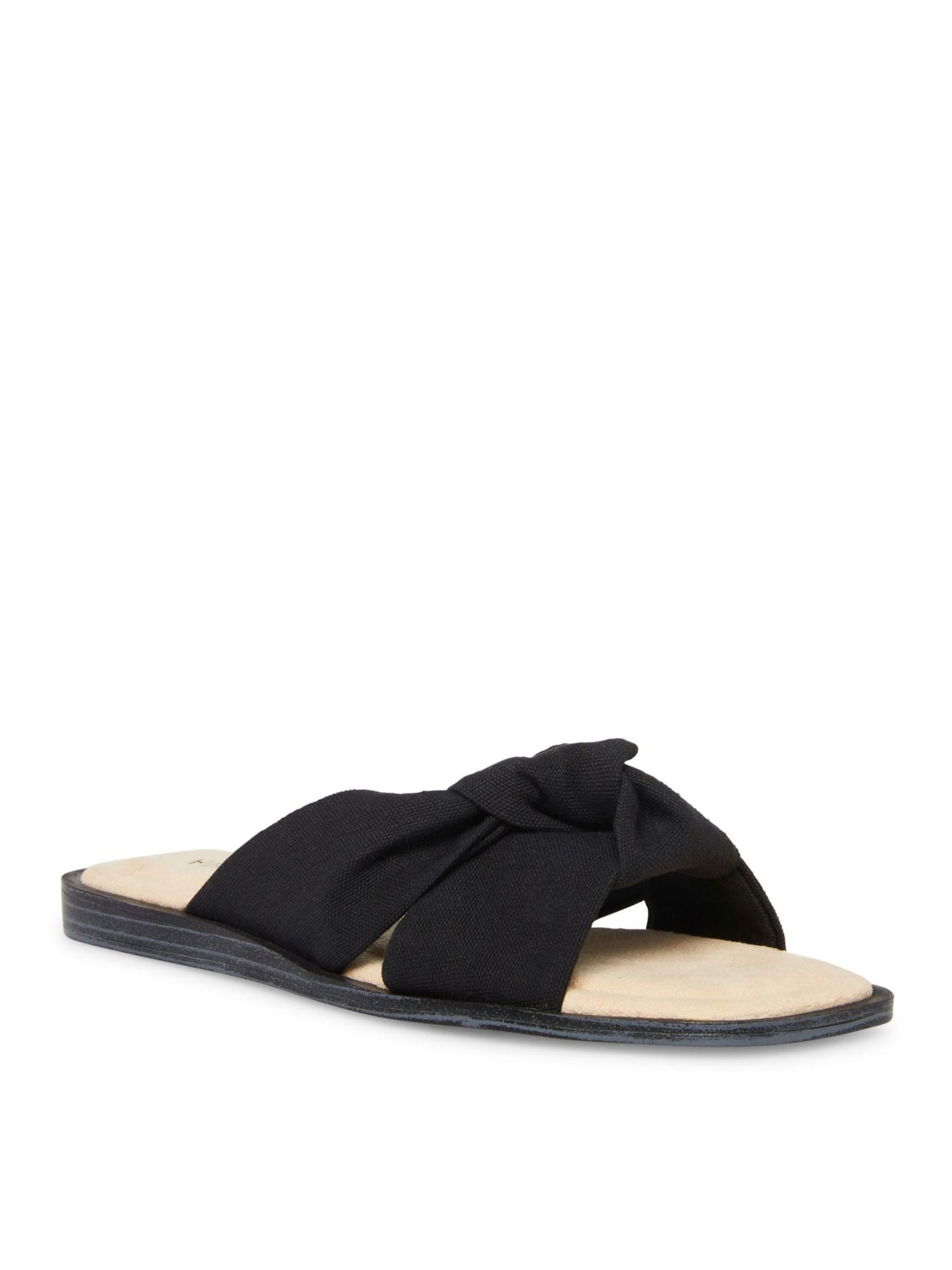 ANNE KLEIN Womens Black Padded Domani Square Toe Slip On Slide Sandals Shoes 10 M