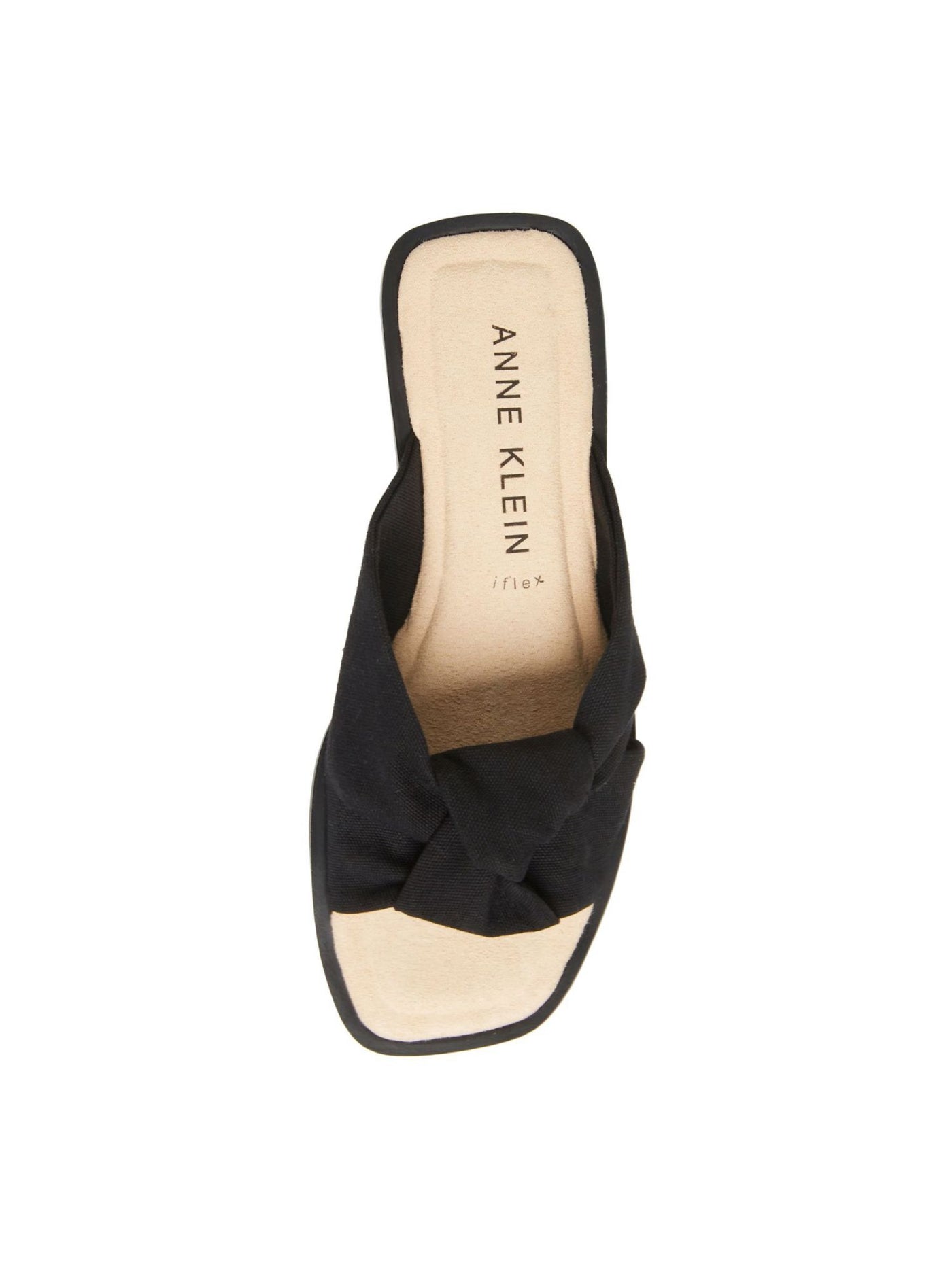ANNE KLEIN Womens Black Padded Domani Square Toe Slip On Slide Sandals Shoes 10 M