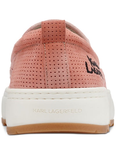 KARL LAGERFELD Mens Pink Tie-Dye Cushioned Perforated Round Toe Slip On Leather Sneakers Shoes 10