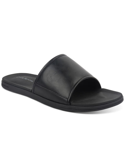CLUBROOM Mens Black Arch Support Goring Cruz Round Toe Slip On Slide Sandals Shoes 10 M