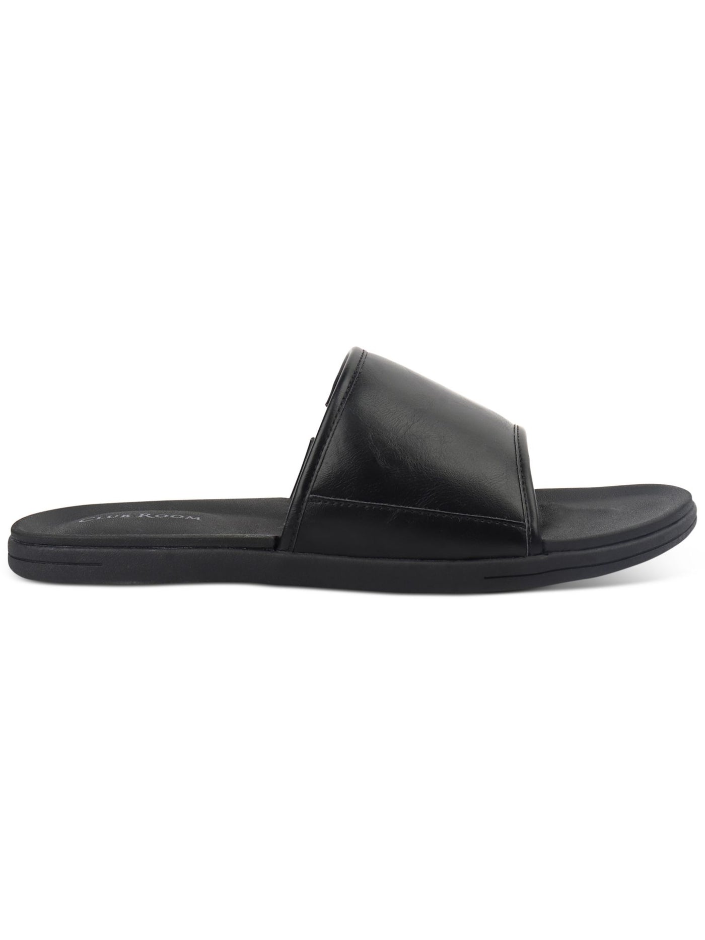 CLUBROOM Mens Black Arch Support Goring Cruz Round Toe Slip On Slide Sandals Shoes 10 M
