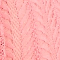 CONNECTED APPAREL Womens Pink Ruffled 3/4 Sleeve Open Front Cardigan