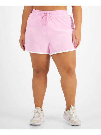 IDEOLOGY Womens Pink Lined Drawstring Waist Running Shorts Shorts Plus 2X