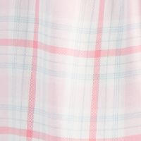 TOMMY HILFIGER Womens Pink Smocked Tie Pullover Unlined Shirttail Hem Plaid Long Sleeve Off Shoulder Top