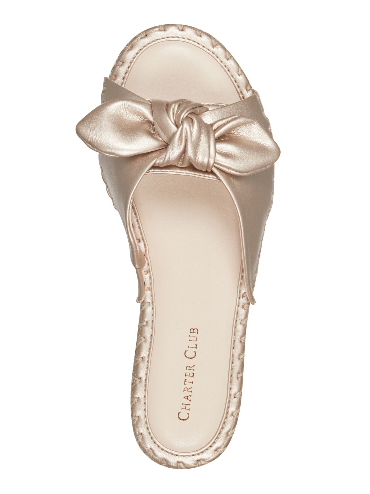 CHARTER CLUB Womens Gold Knot Padded Goring Ashland Round Toe Slip On Espadrille Shoes 9 M