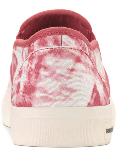 MADDEN Womens Red Tie Dye Padded Goring Reins Round Toe Platform Slip On Sneakers Shoes 8.5 M