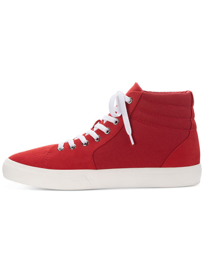 SUN STONE Mens Red Cushioned Jett Round Toe Platform Lace-Up Sneakers Shoes M