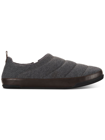 SUN STONE Mens Gray Quilted Comfort Goring Derek Round Toe Platform Slip On Slippers Shoes 7.5