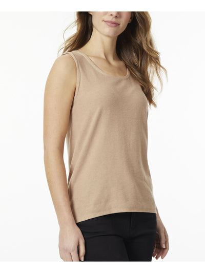 JONES NEW YORK Womens Brown Ribbed Pull-on Sleeveless Scoop Neck Tank Top XL