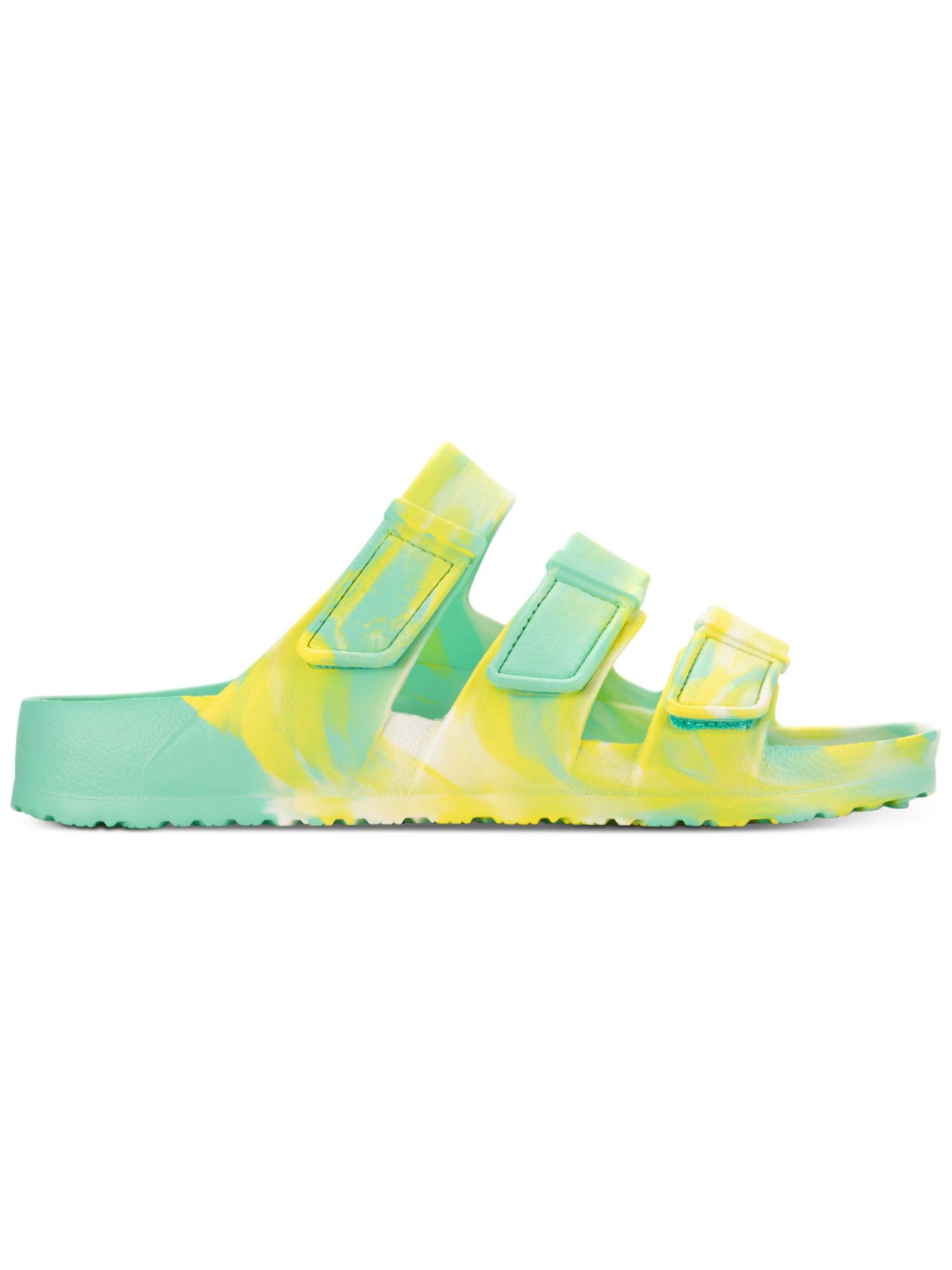 SUN STONE Womens Green Tie Dye Water Resistant Flexible Comfort Adjustable Arizona Essentials Round Toe Slide Sandals Shoes 10 M