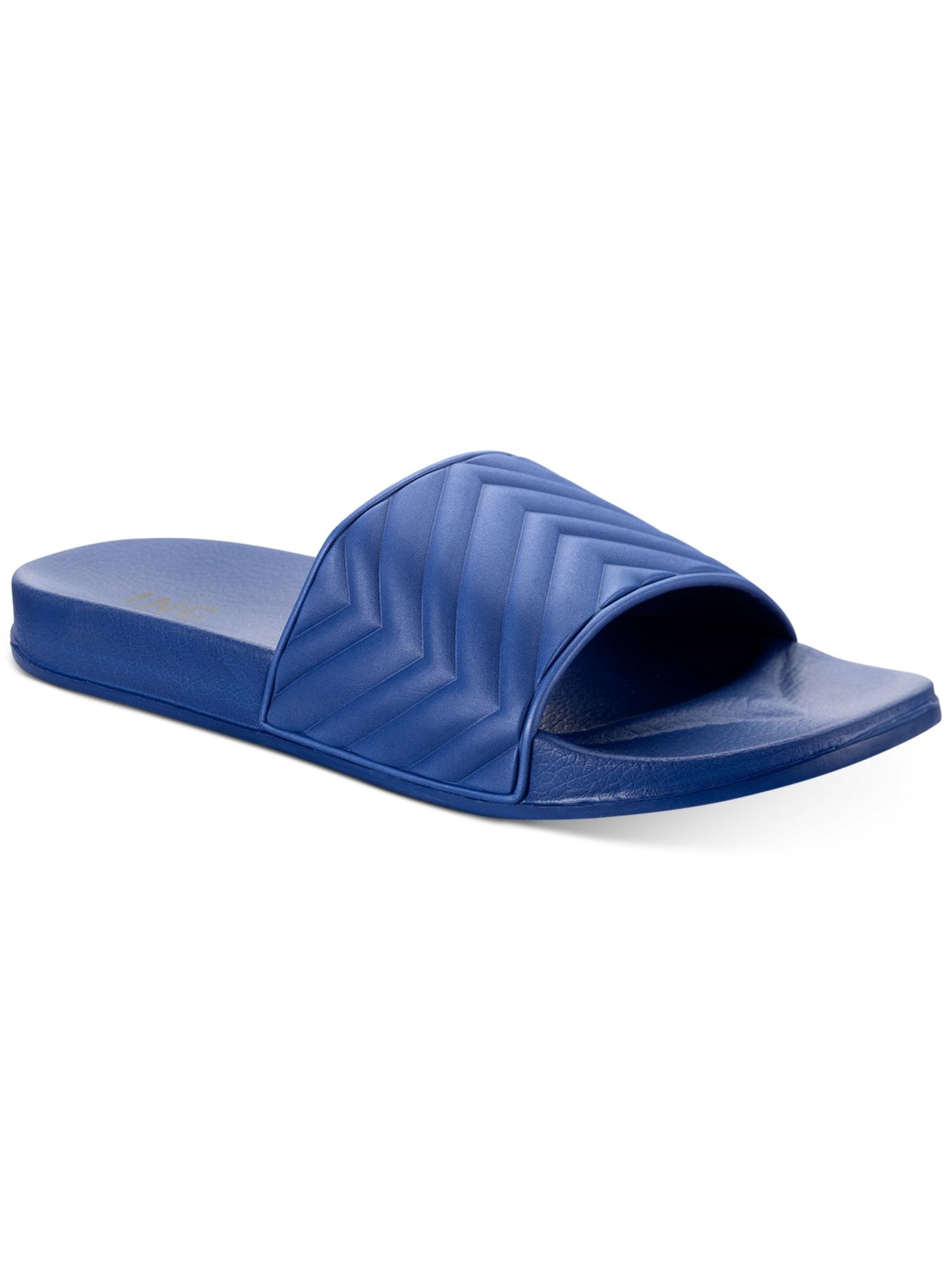 INC Mens Navy Padded Xander Open Toe Slip On Slide Sandals Shoes 13 M