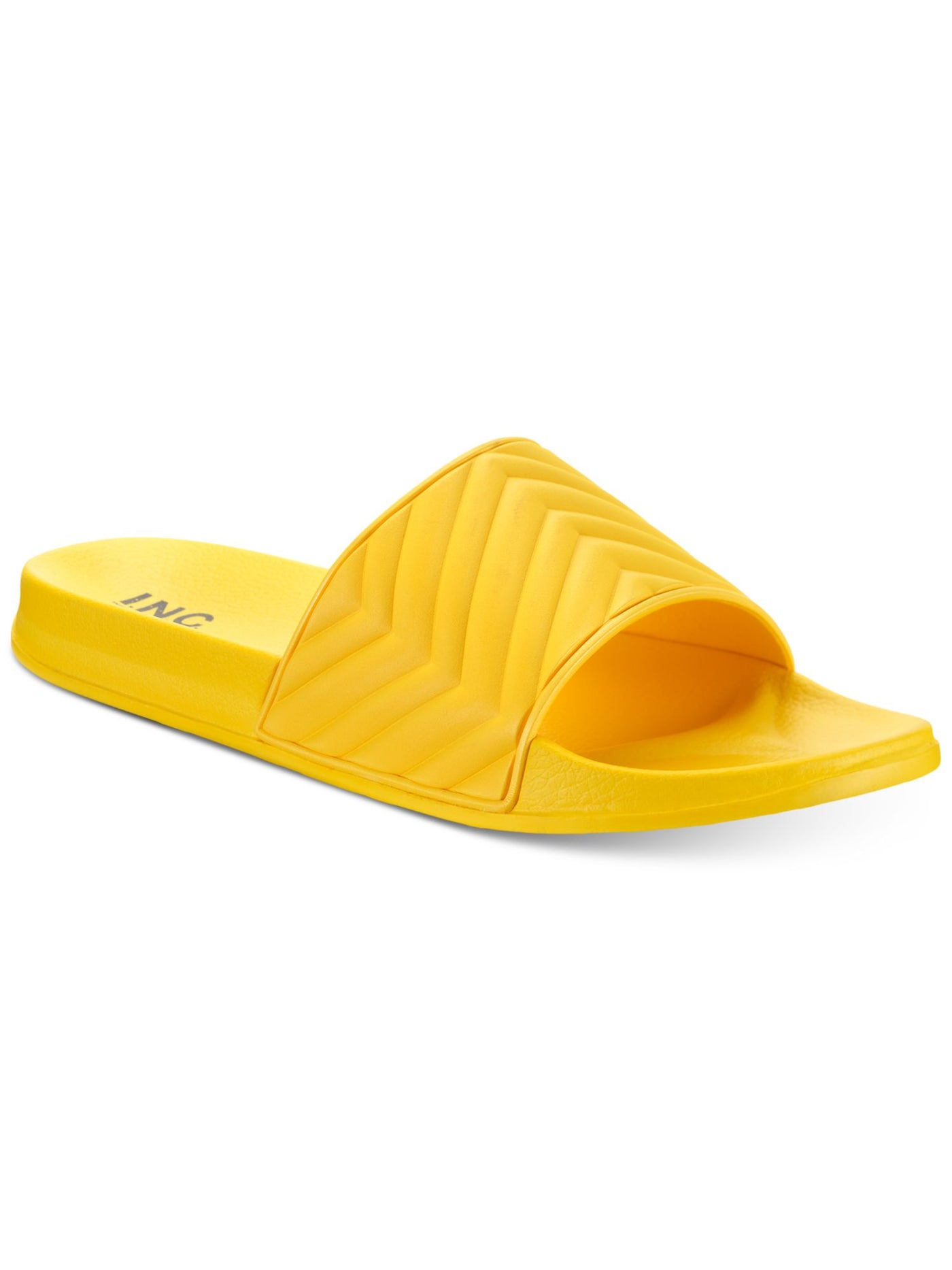 INC Mens Yellow Padded Xander Open Toe Slip On Slide Sandals Shoes 7