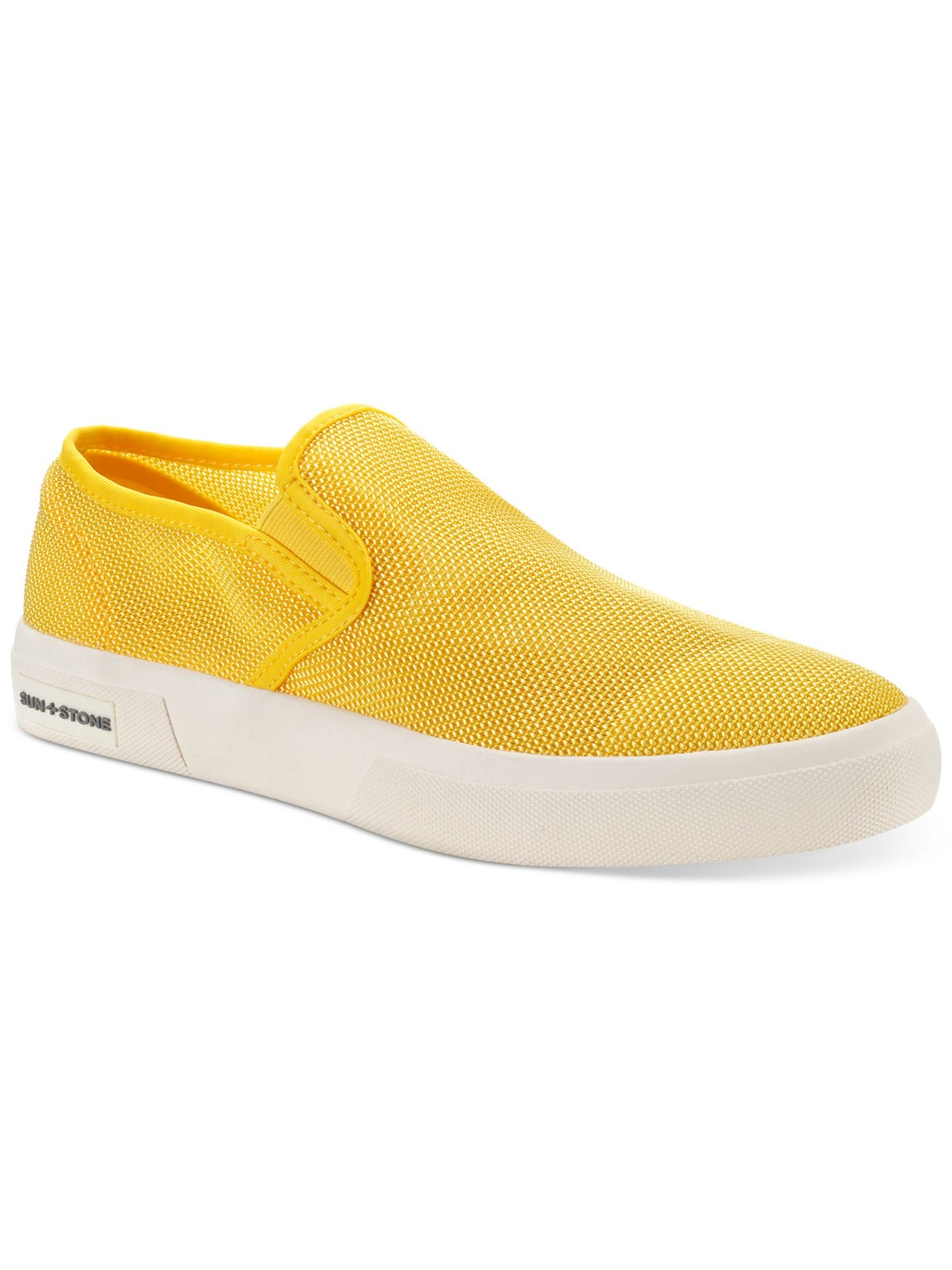 SUN STONE Mens Yellow Breathable Goring Lyle Round Toe Platform Slip On Sneakers Shoes 9.5 M