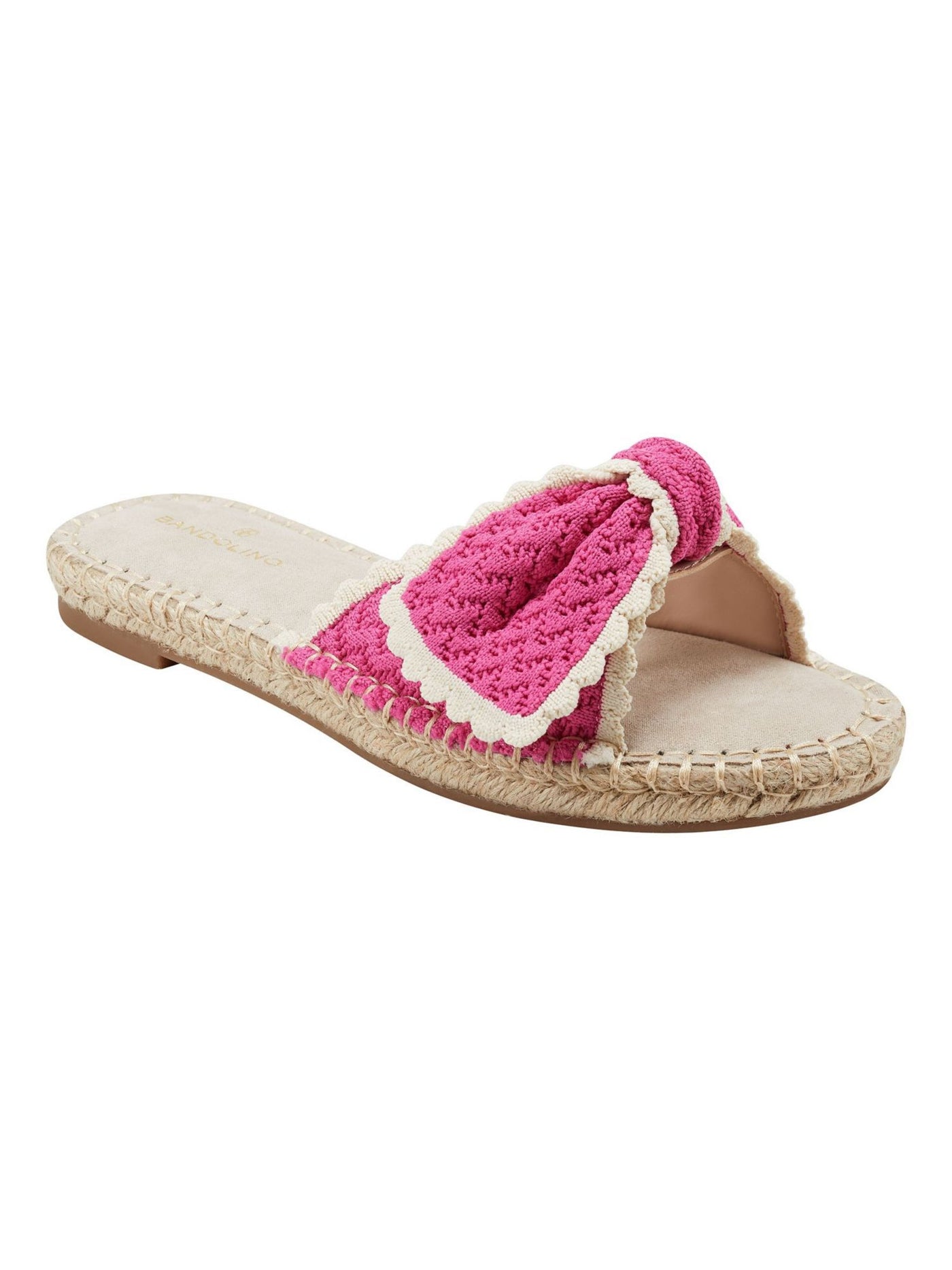 BANDOLINO Womens Pink Knit Bow Accent Padded Braylin Round Toe Slip On Espadrille Shoes 9 M