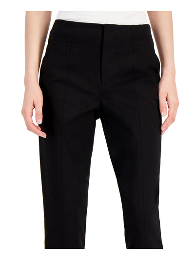 DONNA KARAN NEW YORK Womens Black Zippered Pocketed Slim Fit Ankle Wear To Work High Waist Pants 12
