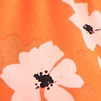 DONNA KARAN NEW YORK Womens Orange Belted Keyholes Elastic Waist Pullover Floral Sleeveless Halter Maxi Fit + Flare Dress