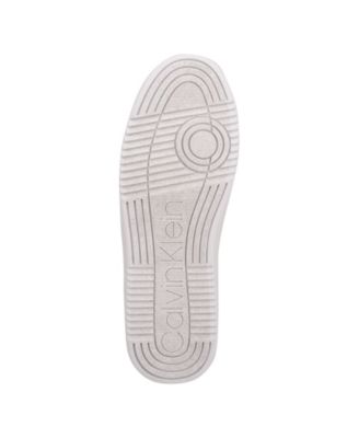 CALVIN KLEIN Womens White Croc Accent Logo Accent Padded Lucio Round Toe Lace-Up Sneakers Shoes