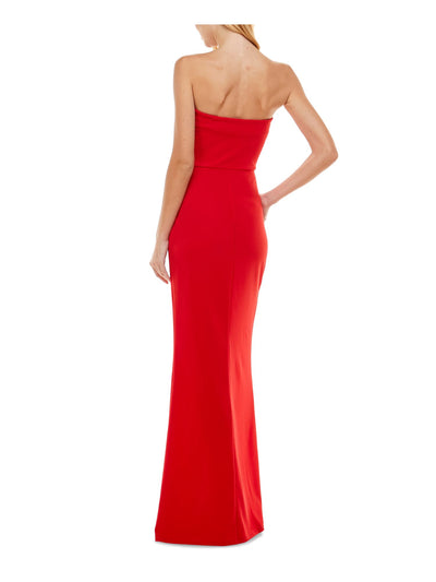 SPEECHLESS Womens Red Zippered Slitted Layered Sleeveless Sweetheart Neckline Full-Length  Gown Prom Dress Juniors 11