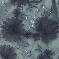 JS COLLECTION Womens Embroidered Floral Sleeveless Round Neck Full-Length Evening Sheath Dress