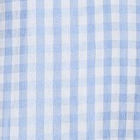 DKNY Womens Blue Ruffled Button Detail Lined Gingham Flutter Sleeve Split Short Shift Dress