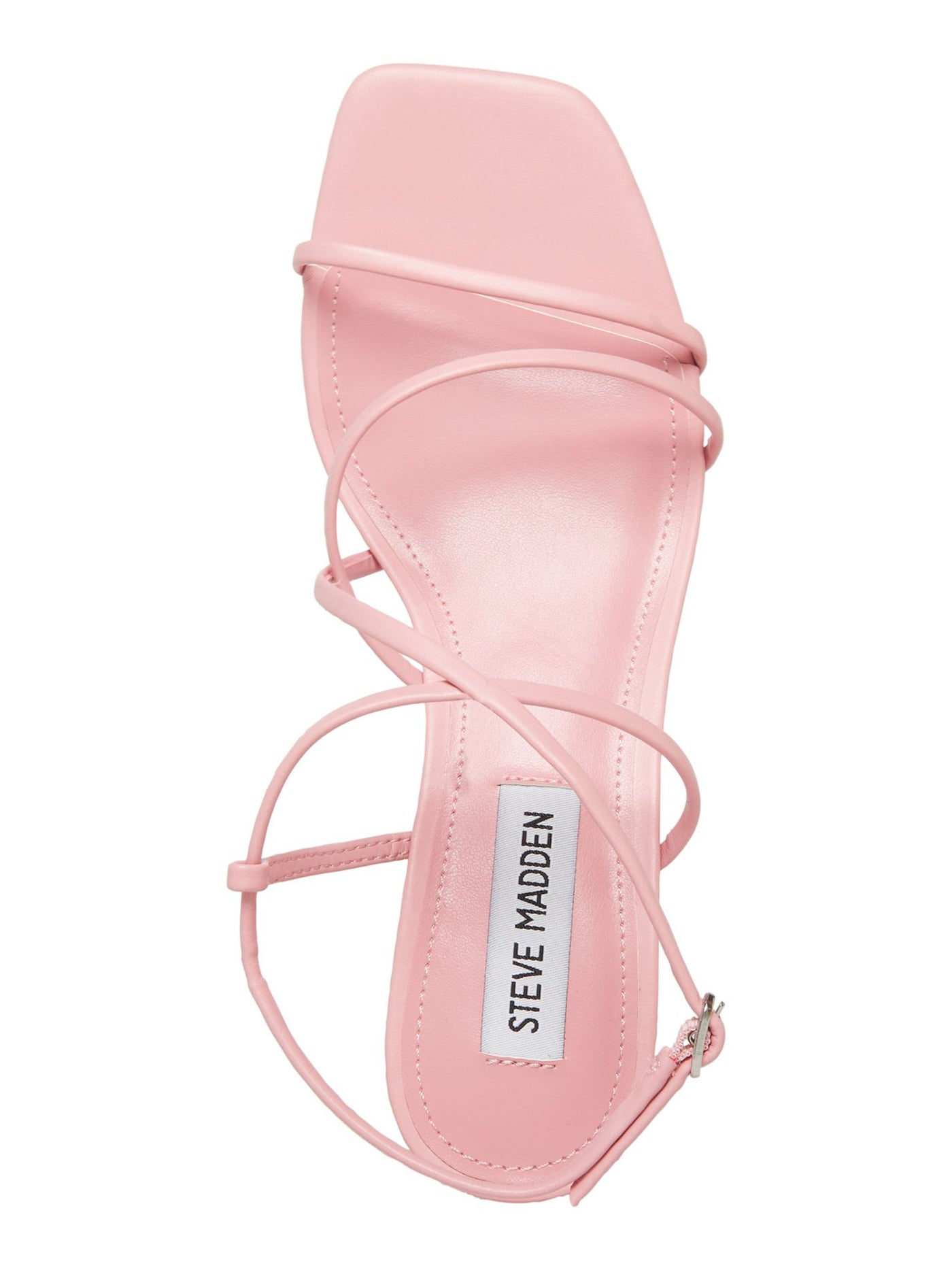 STEVE MADDEN Womens Pink Strappy Padded Rianna Square Toe Block Heel Buckle Slingback Sandal 7 M