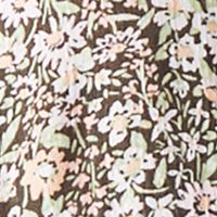 LUCKY BRAND Womens Brown Floral Elbow Sleeve V Neck Peplum Top