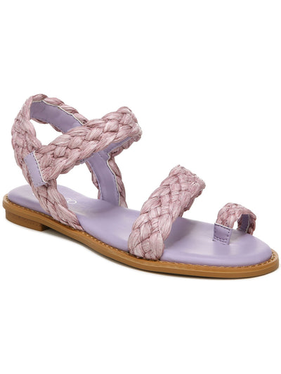 FRANCO SARTO Womens Lavender Purple Goring Toe Loop Braided Raffia Strappy Padded Graze 2 Open Toe Sandals Shoes 11 M