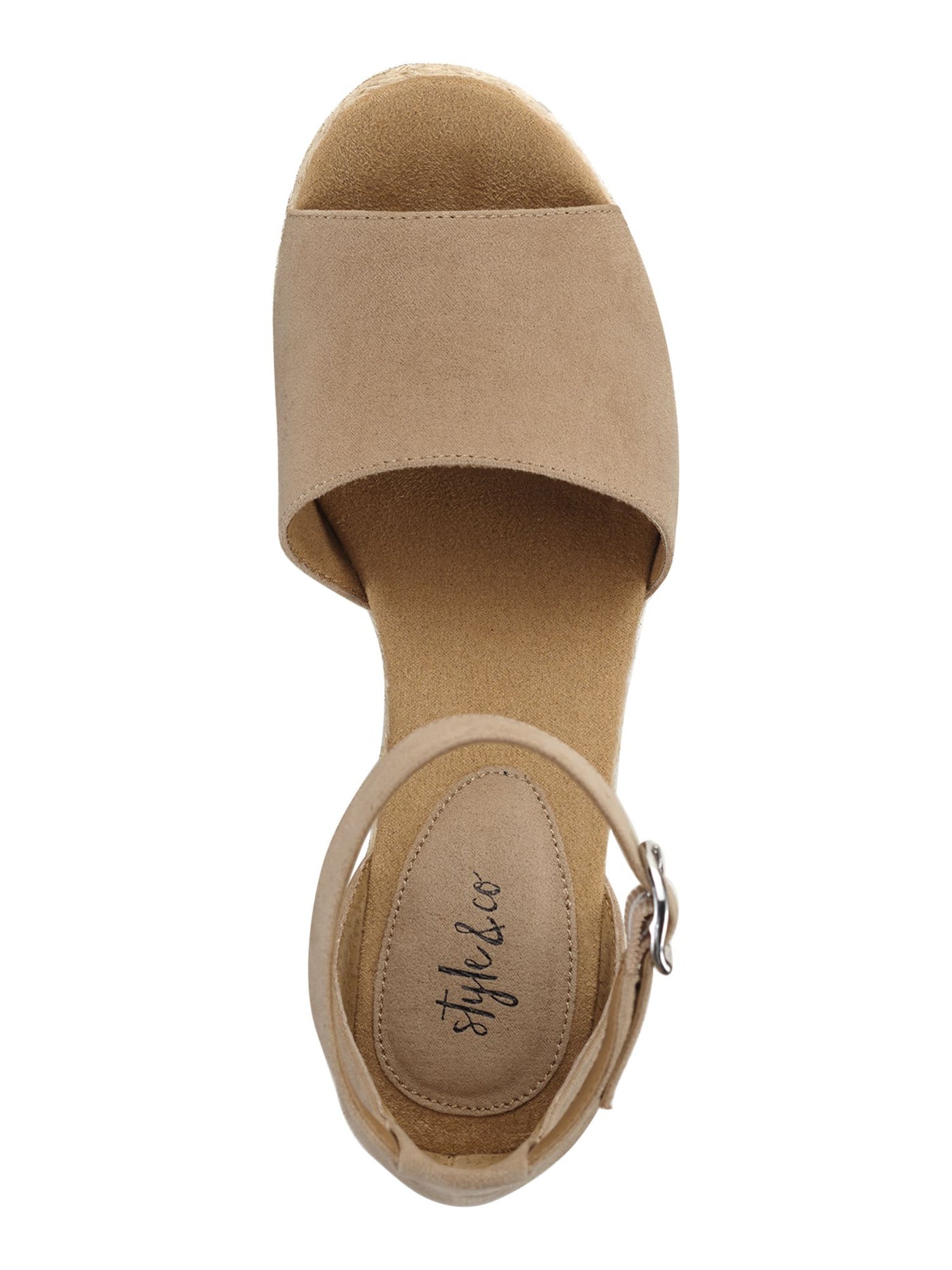 STYLE & COMPANY Womens Yellow Mc Beige 1" Platform Braided Jute Ankle Strap Padded Seleeney Round Toe Wedge Buckle Espadrille Shoes 6 M