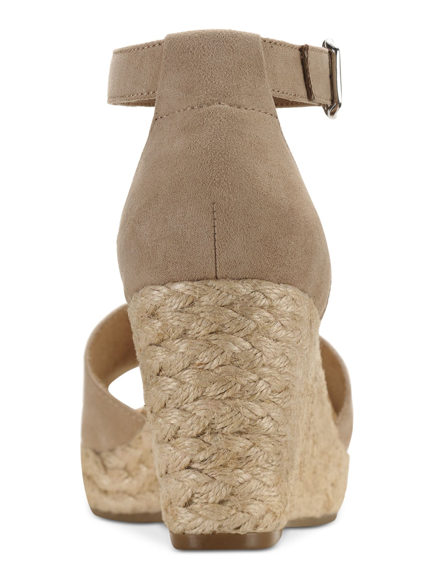 STYLE & COMPANY Womens Yellow Mc Beige 1" Platform Braided Jute Ankle Strap Padded Seleeney Round Toe Wedge Buckle Espadrille Shoes 6 M