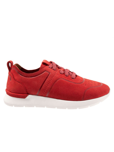 SOFT WALK Womens Red Removable Insole Stella Round Toe Lace-Up Leather Athletic Sneakers Shoes 10