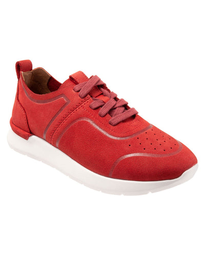 SOFT WALK Womens Red Removable Insole Stella Round Toe Lace-Up Leather Athletic Sneakers Shoes 10