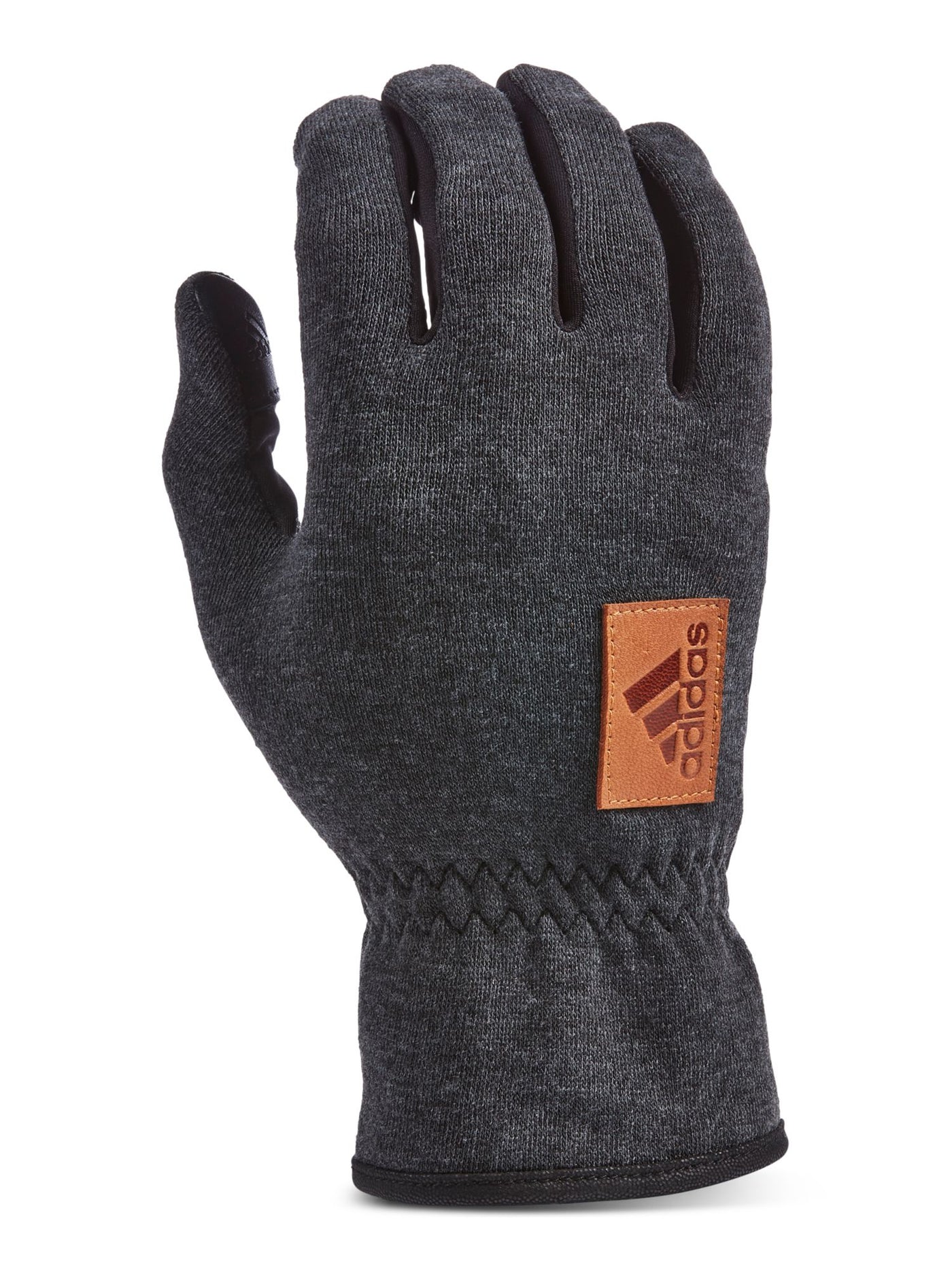 ADIDAS Mens Heather Gray Gray Slip On Logo Non-Slip Touchscreen Compatible Edge 2.0 Gloves S\M