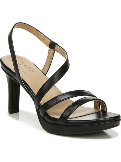 NATURALIZER Womens Black Non-Slip Comfort Brenta Round Toe Stiletto Slip On Dress Slingback Sandal 8.5 W