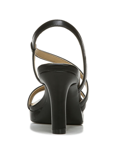 NATURALIZER Womens Black Non-Slip Comfort Brenta Round Toe Stiletto Slip On Dress Slingback Sandal 8.5 W