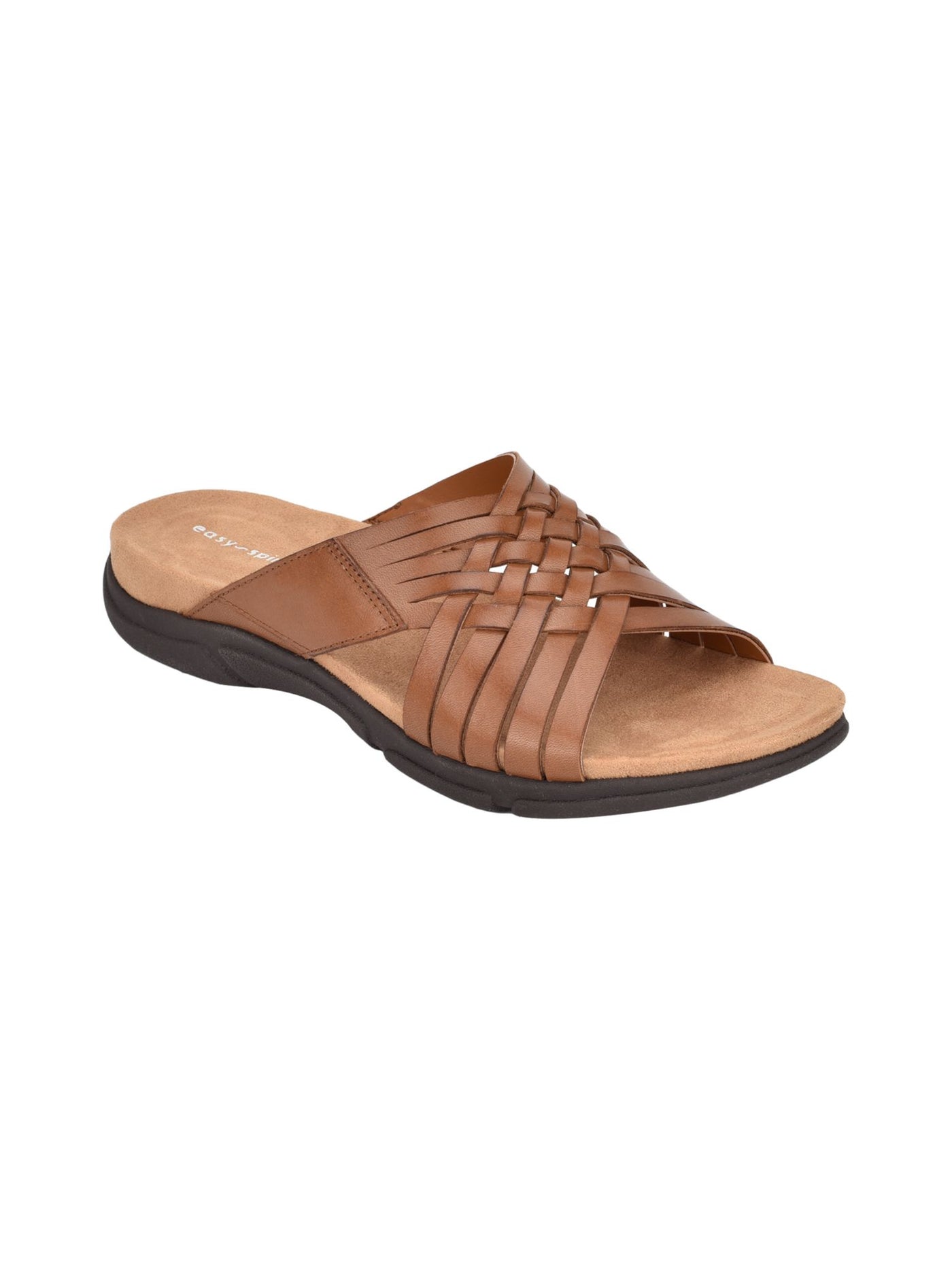 EASY SPIRIT Womens Brown Woven Cushioned Arch Support Meadow Round Toe Slip On Leather Sandals Shoes 10 M