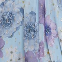 JESSICA HOWARD Womens Light Blue Zippered Pleated V Back Lined Floral Sleeveless V Neck Maxi Hi-Lo Dress