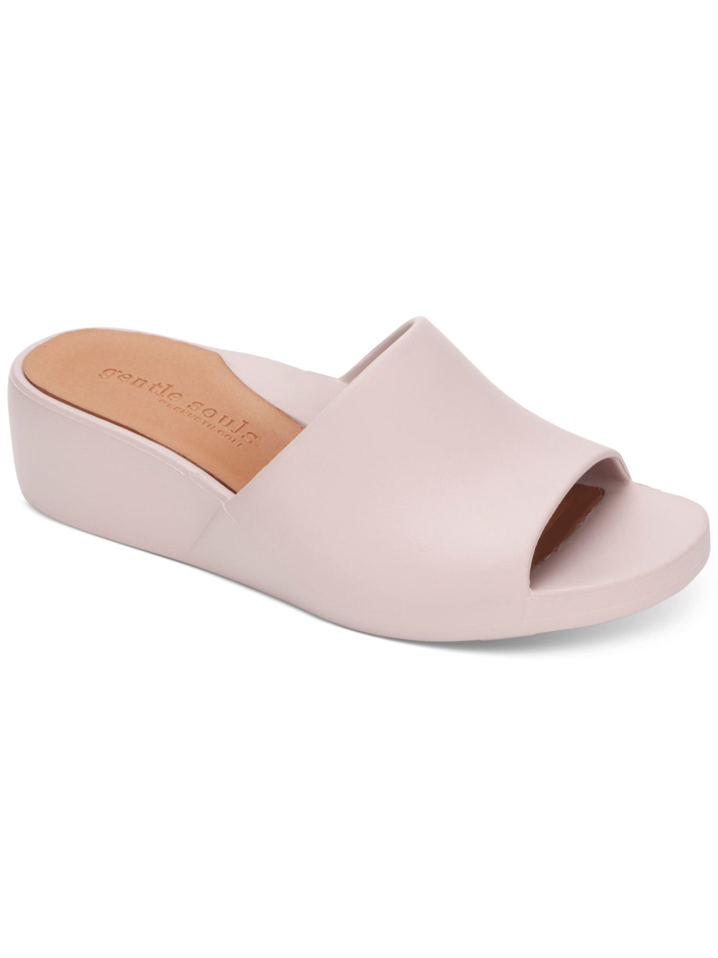 GENTLE SOULS KENNETH COLE Womens Pink Cushioned Arch Support Gisele Round Toe Wedge Slip On Slide Sandals Shoes 10