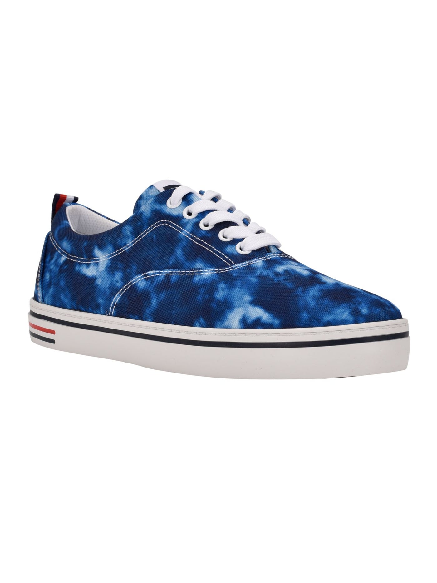 TOMMY HILFIGER Mens Blue Tie Dye Cushioned Comfort Remmo Round Toe Platform Lace-Up Sneakers Shoes 10.5 M