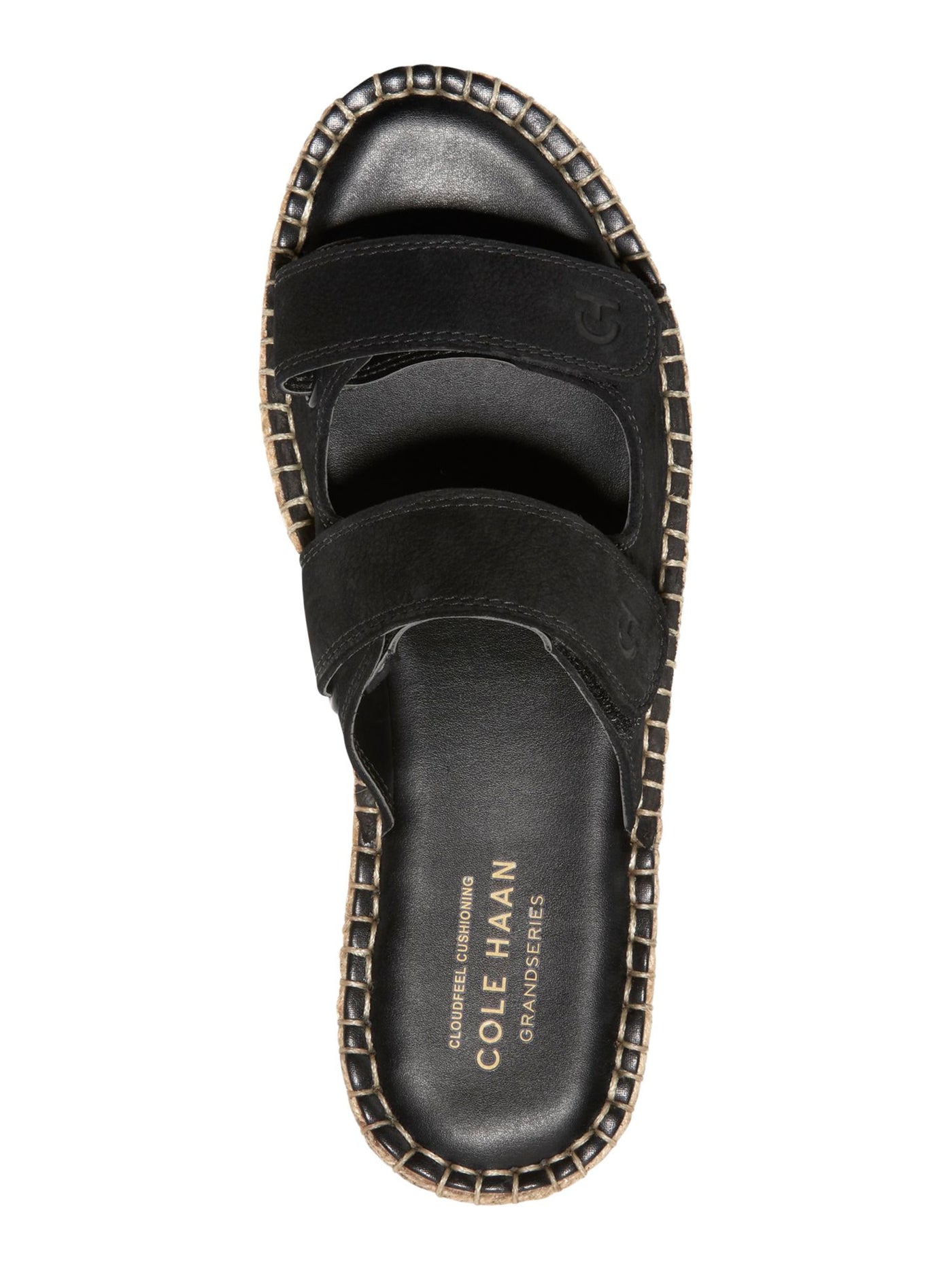 COLE HAAN GRANDSERIES Womens Black Adjustable Cushioned Cloudfeel Round Toe Platform Slip On Espadrille Shoes 8 B