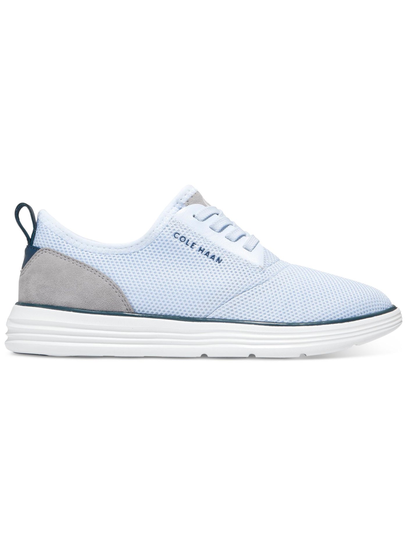 COLE HAAN Womens Light Blue Mixed Media Back Pull-Tab Cushioned Breathable Grand Sport Round Toe Wedge Lace-Up Sneakers Shoes 9.5 B