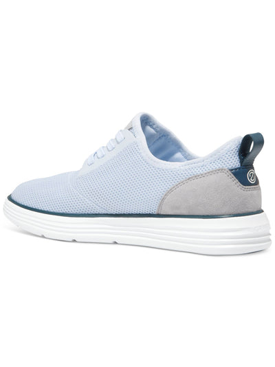 COLE HAAN Womens Light Blue Mixed Media Back Pull-Tab Cushioned Breathable Grand Sport Round Toe Wedge Lace-Up Sneakers Shoes 9.5 B