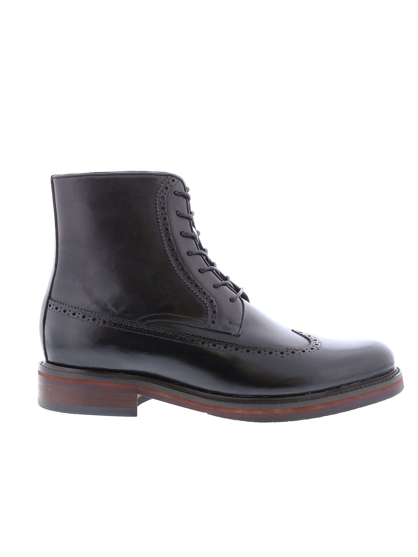 ENGLISH LAUNDRY Mens Black Padded Breathable Ardley Round Toe Block Heel Lace-Up Leather Boots Shoes 9.5