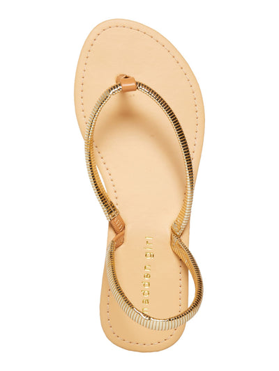 MADDEN GIRL Womens Gold Slingback Metallic Aurra Round Toe Slip On Thong Sandals Shoes 5 M