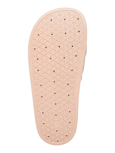 MADDEN GIRL Womens Pink Rhinestone Quilted Estie Round Toe Platform Slip On Slide Sandals Shoes M