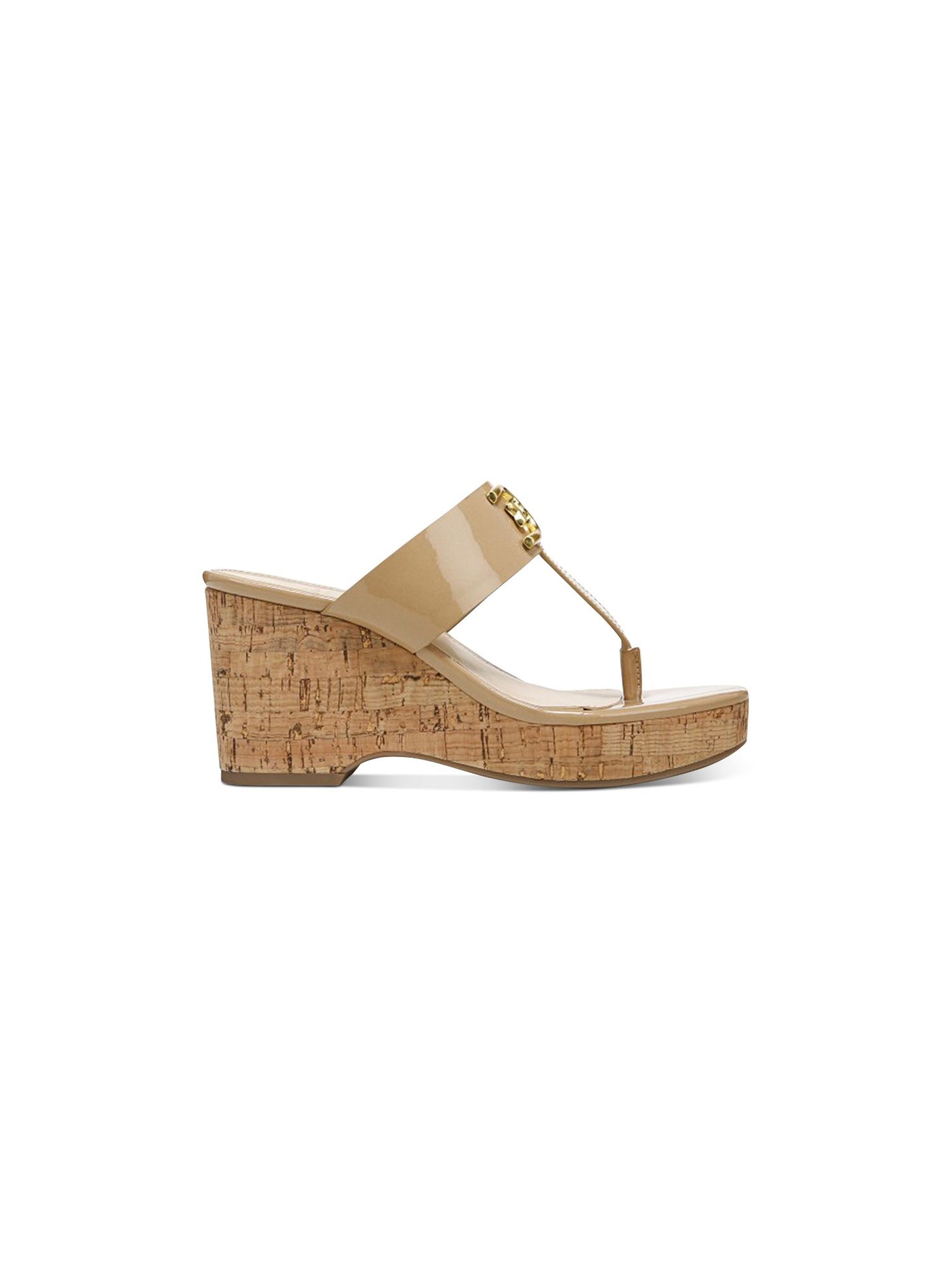 SAM EDELMAN NEW YORK Womens Beige Embellished Yardlie Round Toe Wedge Slip On Sandals Shoes 10 M