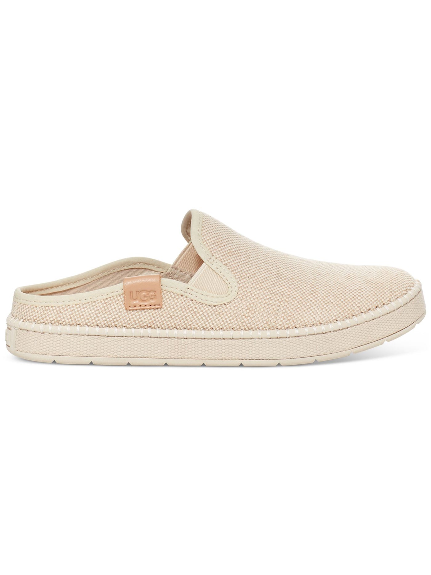 UGG Womens Beige Woven Goring Removable Insole Cushioned Delu Round Toe Platform Slip On Mules 10