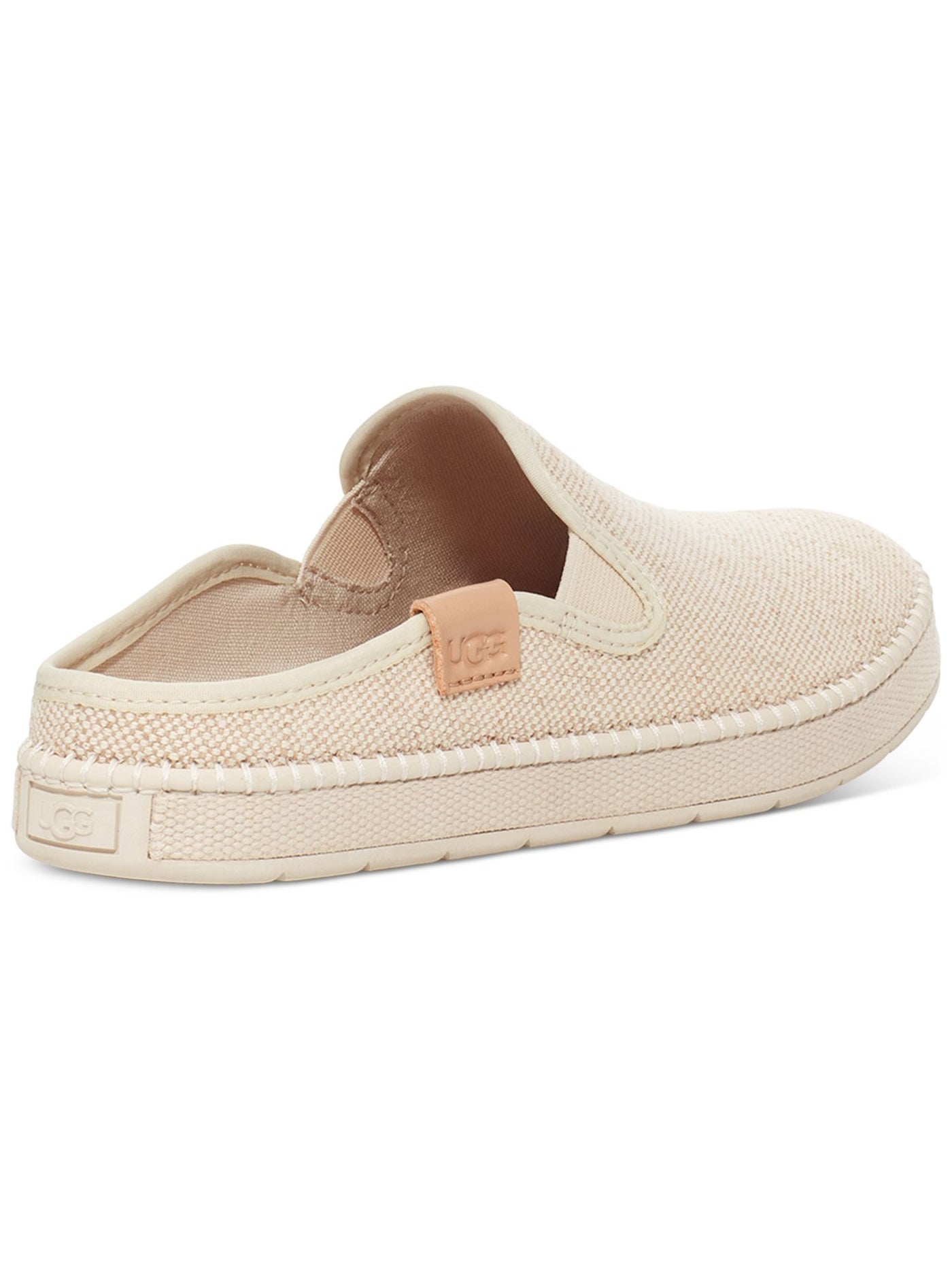 UGG Womens Beige Woven Goring Removable Insole Cushioned Delu Round Toe Platform Slip On Mules 7.5