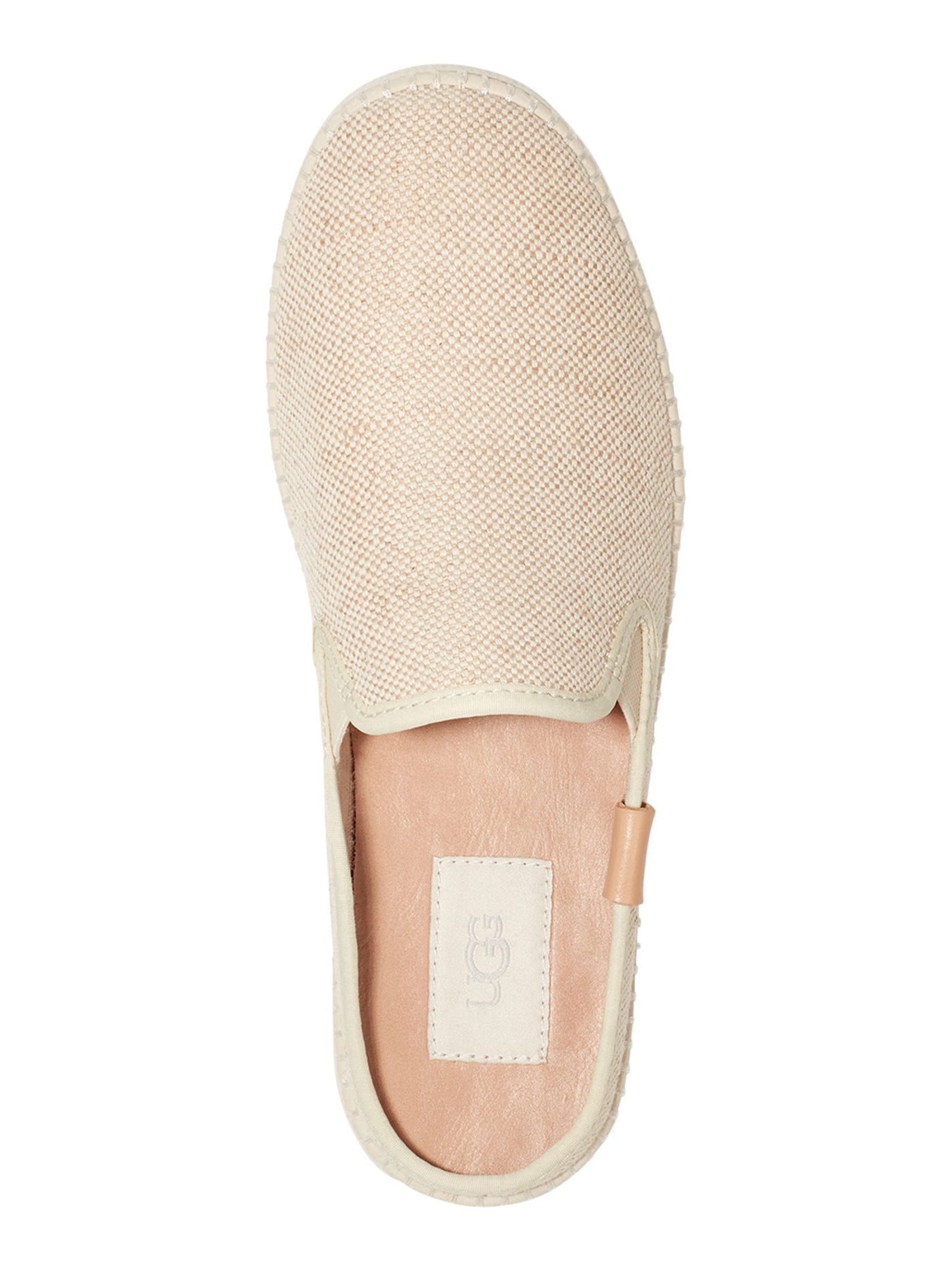 UGG Womens Beige Woven Goring Removable Insole Cushioned Delu Round Toe Platform Slip On Mules 9