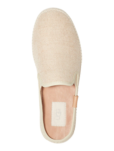 UGG Womens Beige Woven Goring Removable Insole Cushioned Delu Round Toe Platform Slip On Mules 7.5