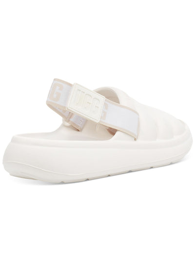 UGG Womens White Removable Slingback Strap Padded Water Resistant Sport Yeah Round Toe Wedge Slingback Sandal 8